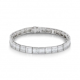 White Gold Diamond Line Bracelet